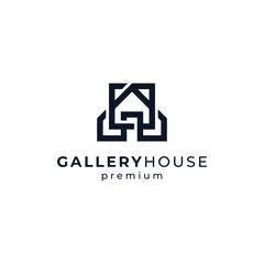 house and painting for art gallery logo design
