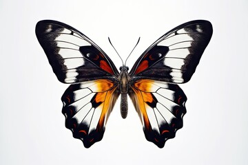 Obraz premium Closeup of captivating butterfly in vibrant hues. Detailed elegance on white background isolated