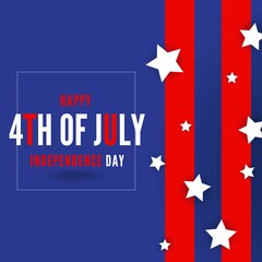 4th of July American Independence day beautiful illustration graphic design...