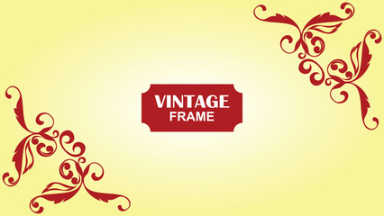 Vintage background design, vector, illustration. Vintage frame illustration design with floral concept.