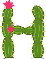 Flowery Cactus Alphabet H