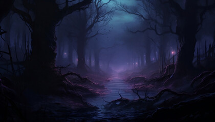 night in the fantasy woods