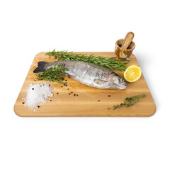 Rainbow trout on board, Oncorhynchus mykiss