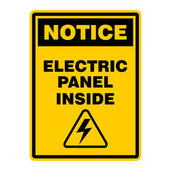 Fototapeta premium Notice, Electric panel inside, sign vector