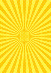 黄色とオレンジのサンバースト　集中線　ベクター　背景　バナー　sunburst vector. illustration of radiant background. Sun ray vector background. rays texture background.yellow and orange vector sunburst.