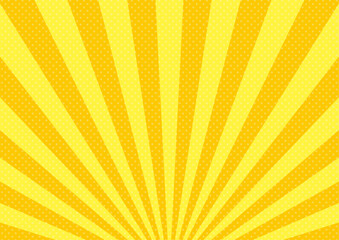 黄色とオレンジのサンバースト　集中線　ベクター　背景　バナー　sunburst vector. illustration of radiant background. Sun ray vector background. rays texture background.yellow and orange vector sunburst.