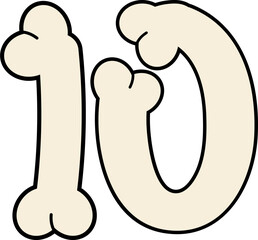 Number 10 with halloween character shape