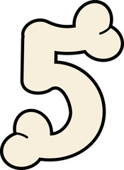 Number 5 with halloween character shape