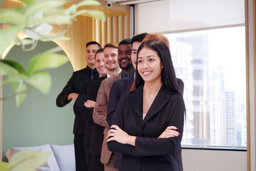 business man standing smiling business idea.