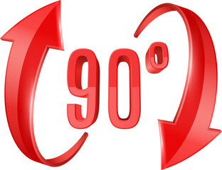 ninety degrees rotation 3D icon