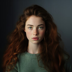 Naklejka premium Celtic Elegance: Teen of Irish Origin Portrait