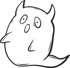 cute halloween ghost outline