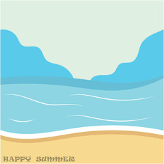 Obraz premium hello summer background vector and illustration