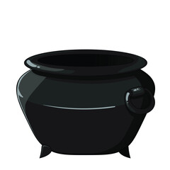 Empty witch magic pot. Vector object for mobile game