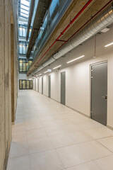 Interior of big office space hallway