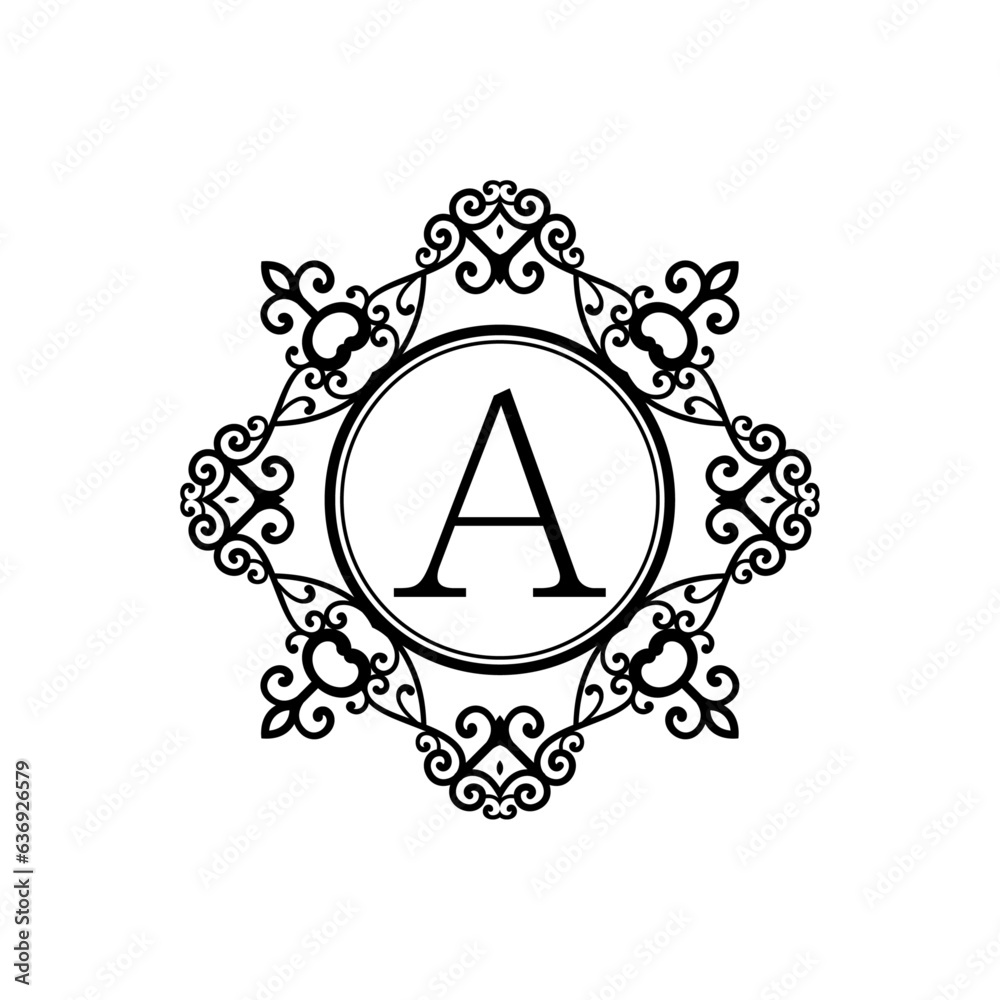 Canvas Prints premium design elegant flower logo alphabet a