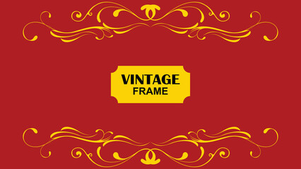 Vintage background design, vector, illustration. Vintage frame illustration design with floral concept.
