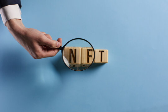 Future of art NFT market. Cryptocurrencies and e-commerce. Production and sale Non fungible token.