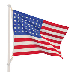american flag isolated on white