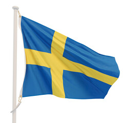 swedish flag isolated on white
