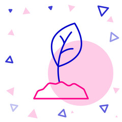 Line Sprout icon isolated on white background. Seed and seedling. Leaves sign. Leaf nature. Colorful outline concept. Vector