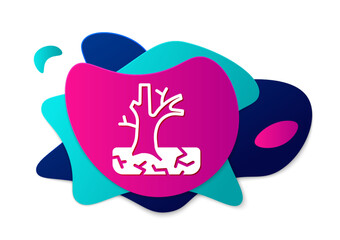 Color Withered tree icon isolated on white background. Bare tree. Dead tree silhouette. Abstract banner with liquid shapes. Vector