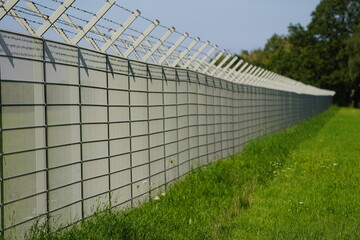 
Current security fence at Hanover International Airport. Germany.