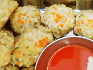 Fresh dumplings filled with delicious shrimp