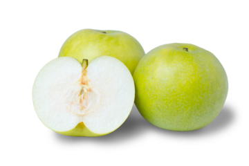 透明背景の梨の写真 青梨 二十世紀梨