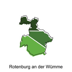 Rotenberg An Der Wumme City Map Illustration Design, World Map International vector template colorful with outline graphic