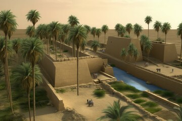 Assyrian civilization architecture. Generate Ai