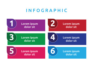 Vector blank business diagram infographics template element design chart step by step