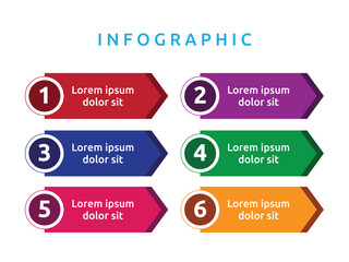 Vector blank business diagram infographics template element design chart step by step