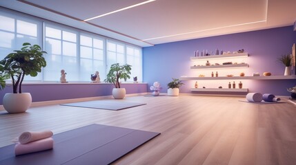 modern yoga studio room interior, ai tools generated image