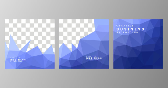 set of square. social media template. abstract geometric triangles background with copy space area for picture or text