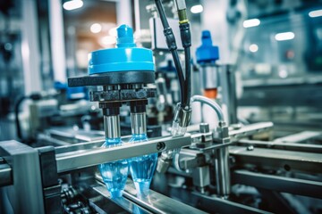 Vaccine production medicinal enterprise line vaccination laboratory factory bottle health care pharmacy science industry medicine scientific research virus cure assembly cure chemical biotechnology