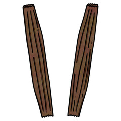 Chocolate flavor churros drawing