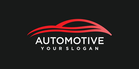 Automotive logo design with modern creative idea