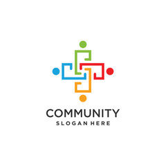 Community logo design with modern creative idea