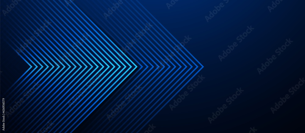 Fototapete dark blue abstract background with glowing triangle geometric lines. modern shiny blue lines pattern