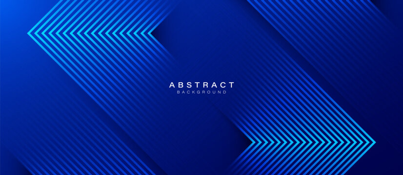 Blue abstract background with glowing triangle geometric lines. Modern shiny blue lines pattern. Futuristic technology concept. Vector illustration