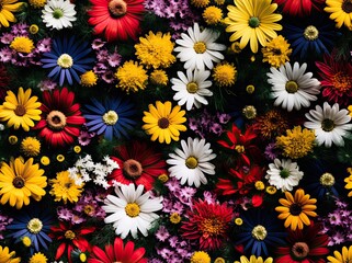 Seamless flowered pattern wallpaper background flowers