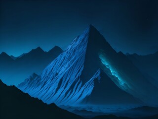 Mountains scape, deep cosmos sky. AI generated illustration