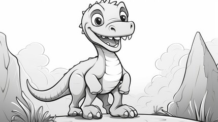 Simple coloring pages for children, crocodile