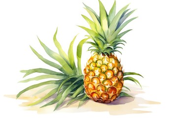 Fototapeta premium Illustration sweet pineapple close up.