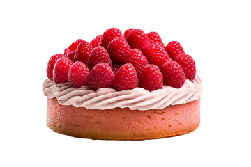 Raspberry cake. isolated object, transparent background