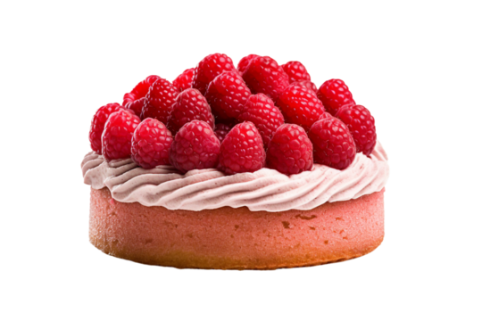 Raspberry cake. isolated object, transparent background