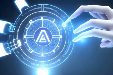 Obraz premium Ai Generates... AI or Artificial intelligence concept. Businessman using computer use ai to help business and used in daily life