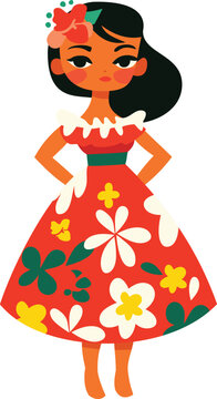 cute happy hawaiian girl