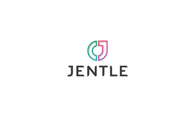 Letter j creative line art  droplet logo 